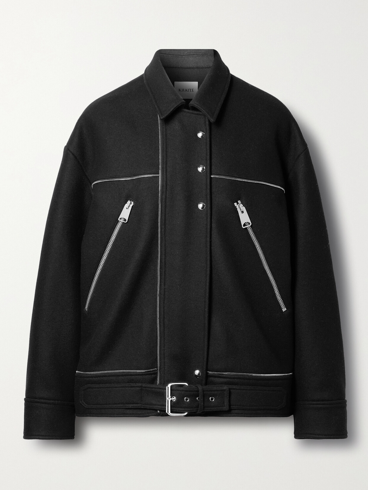Khaite Herman Wool-blend Jacket In Black