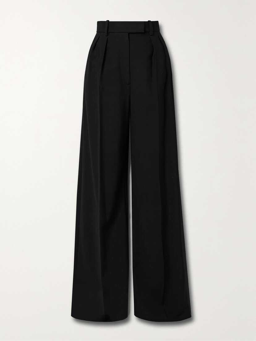 Khaite Teyana Pleated Woven Wide-leg Pants