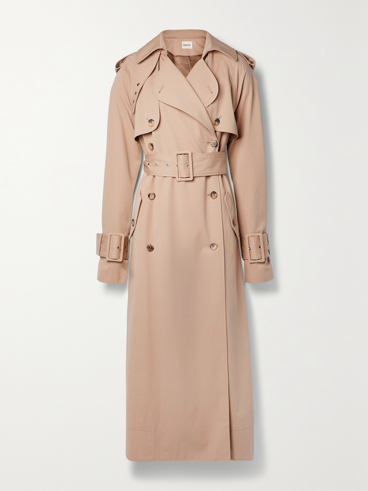 Khaite - Rennie Belted Cotton-gabardine Trench Coat - Brown