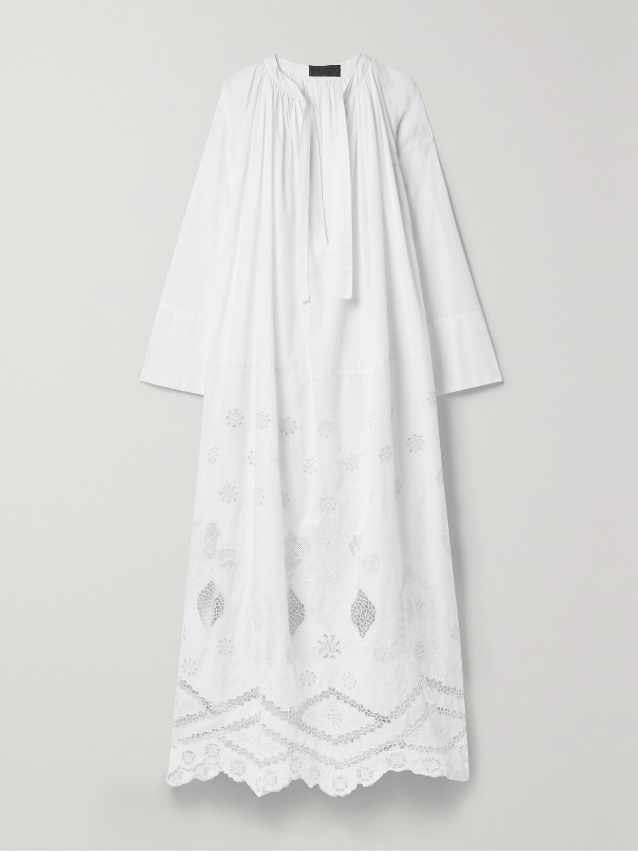 Nili Lotan Nelya Broderie Anglaise-trimmed Cotton-voile Maxi Dress - White