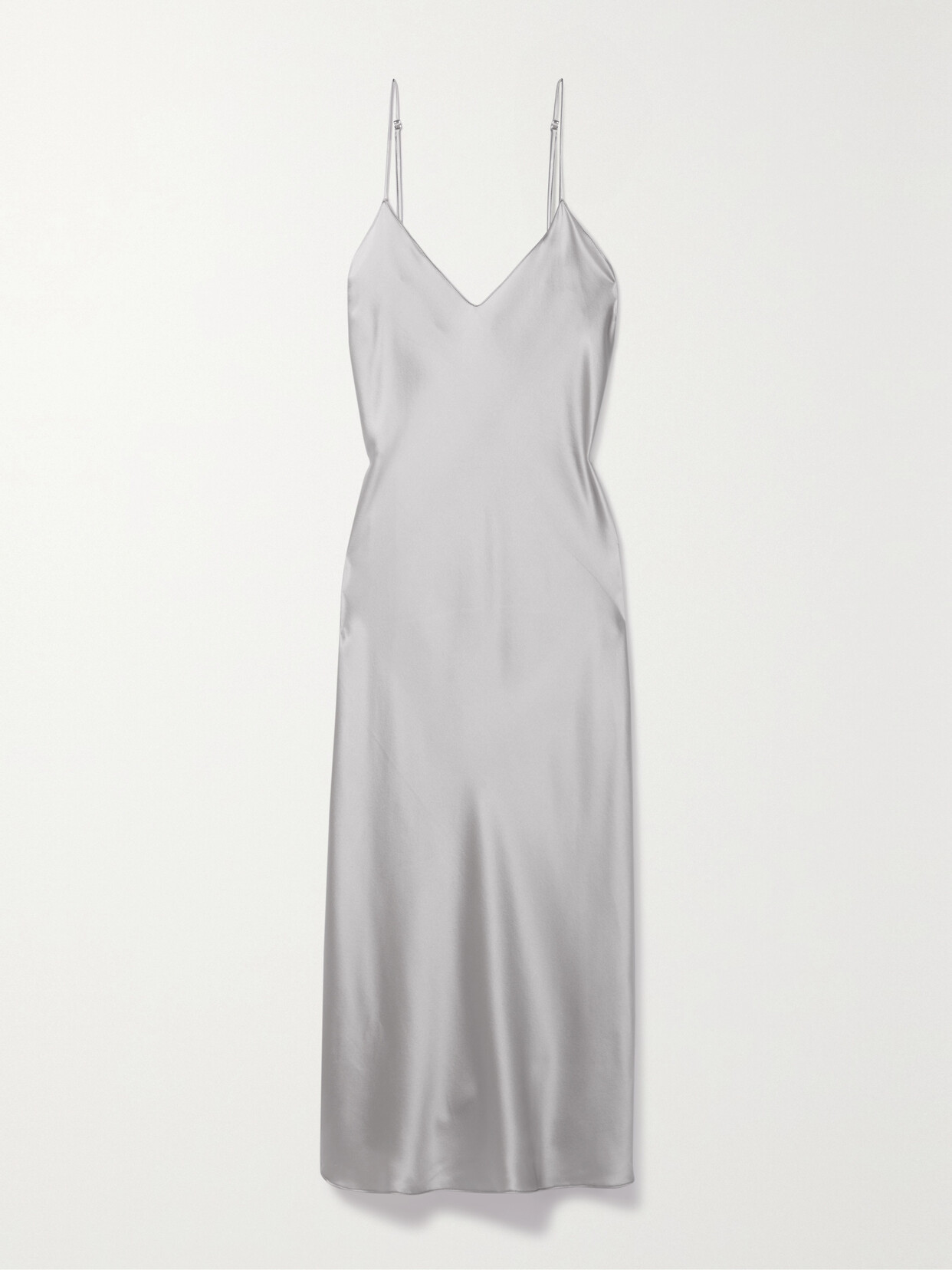 Nili Lotan - Cami Silk-satin Midi Dress - Gray