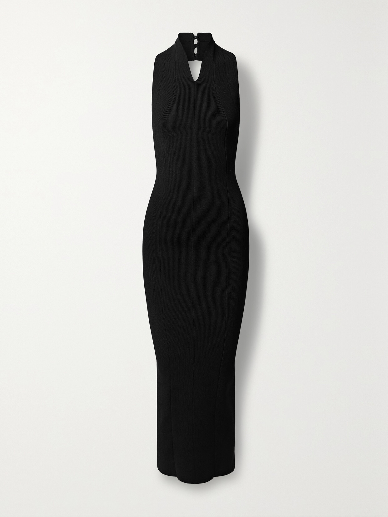 Khaite Amalfi Stretch-knit Halterneck Maxi Dress - Black