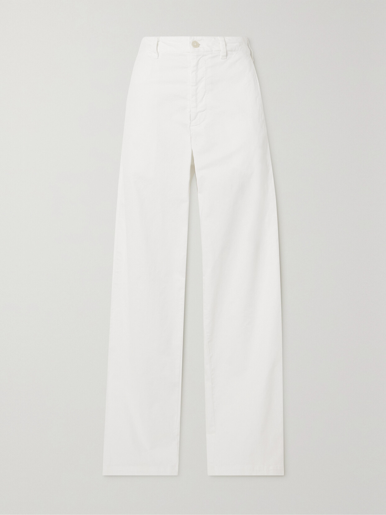 Nili Lotan Eliot Cotton-blend Twill Wide-leg Pants - White