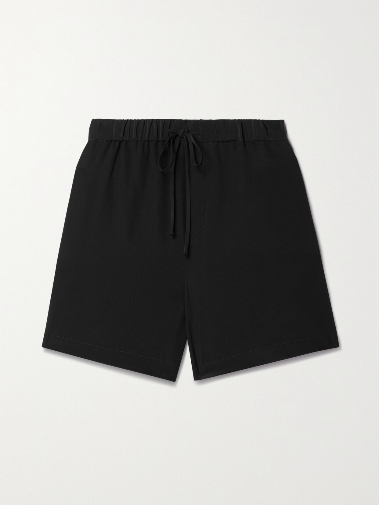 Shop Nili Lotan Frances Silk-crepe Shorts In Black