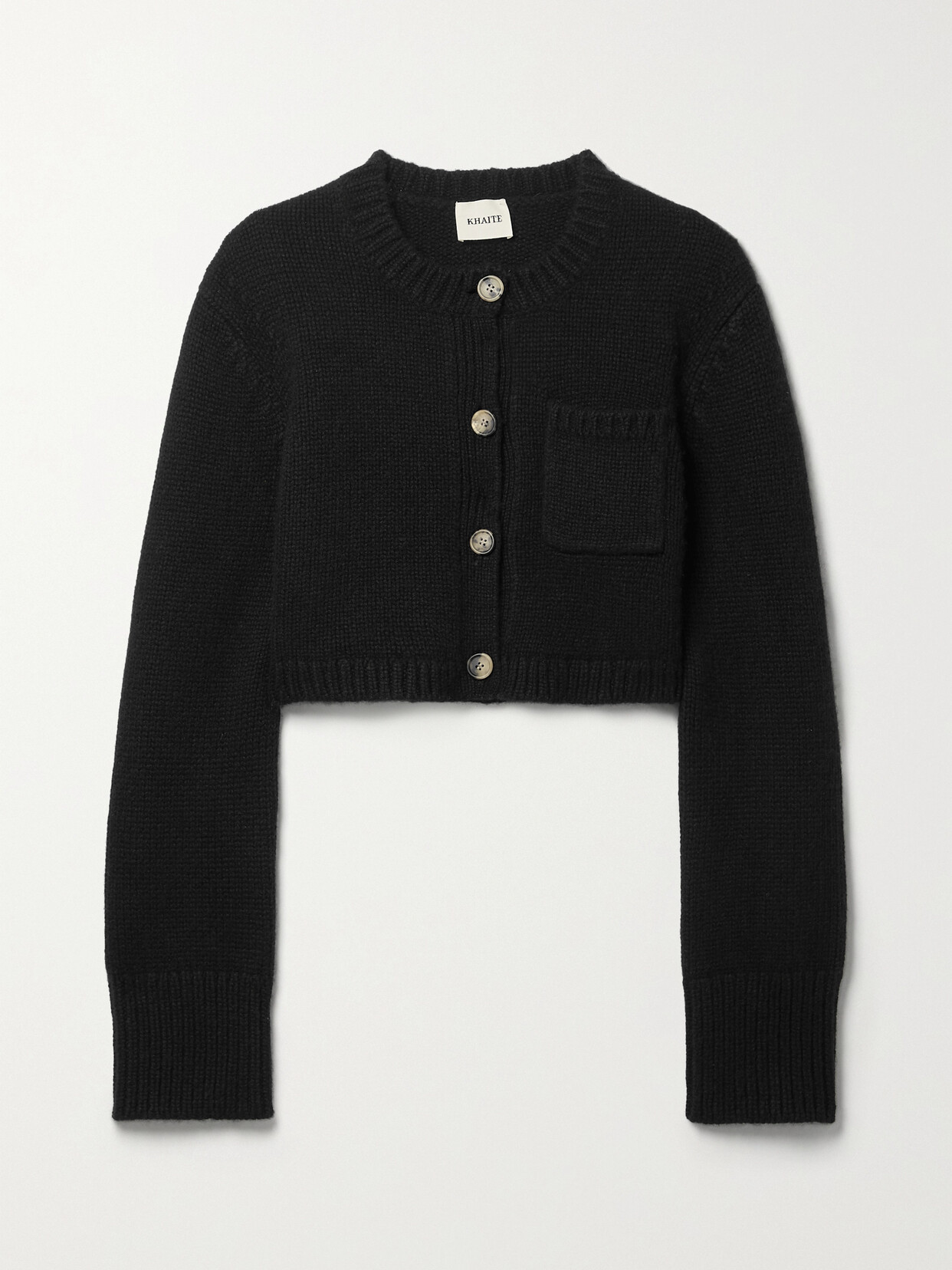 Khaite - Lavan Cropped Cashmere Cardigan - Black