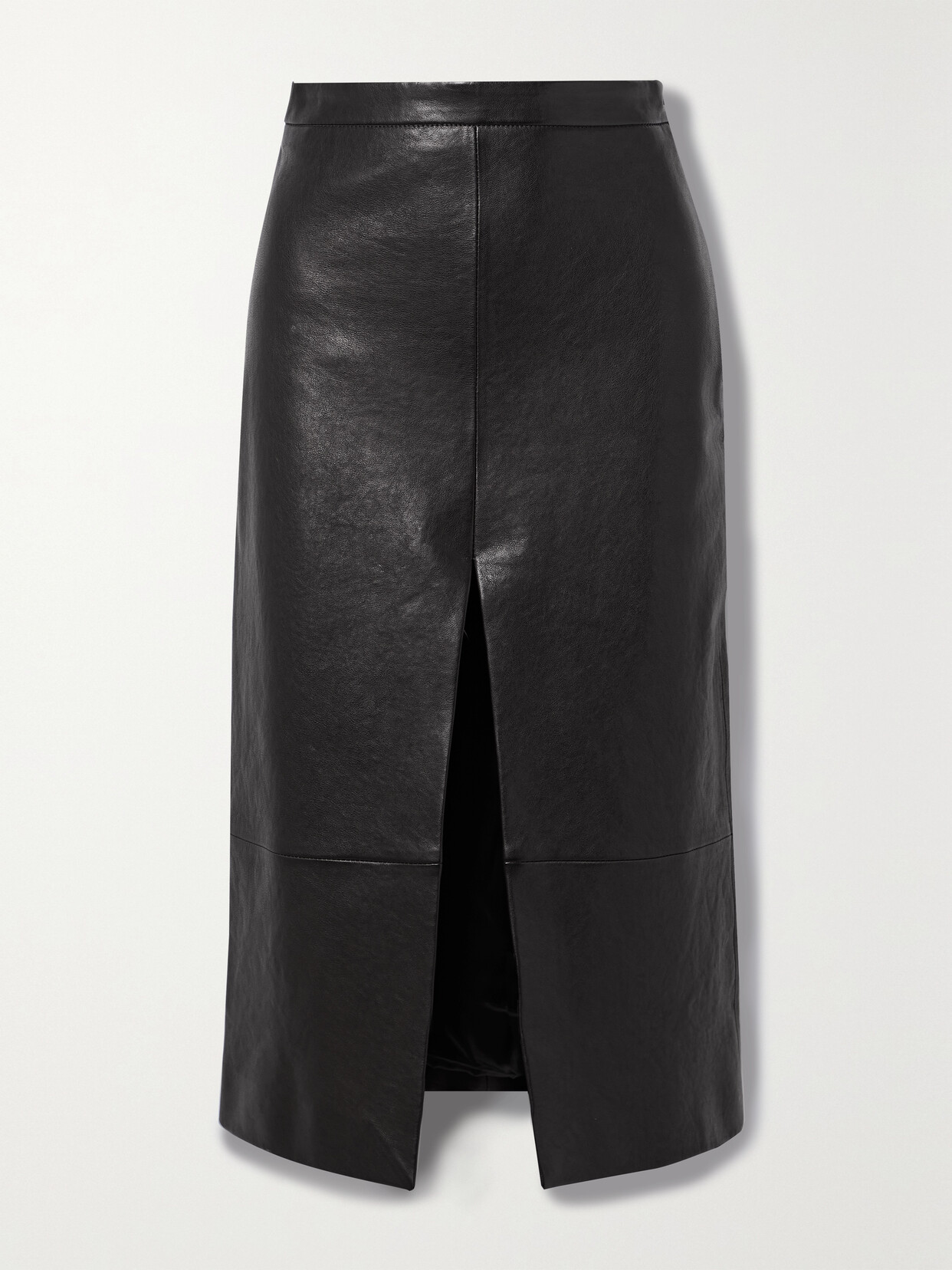 Khaite - Fraser Leather Midi Skirt - Black