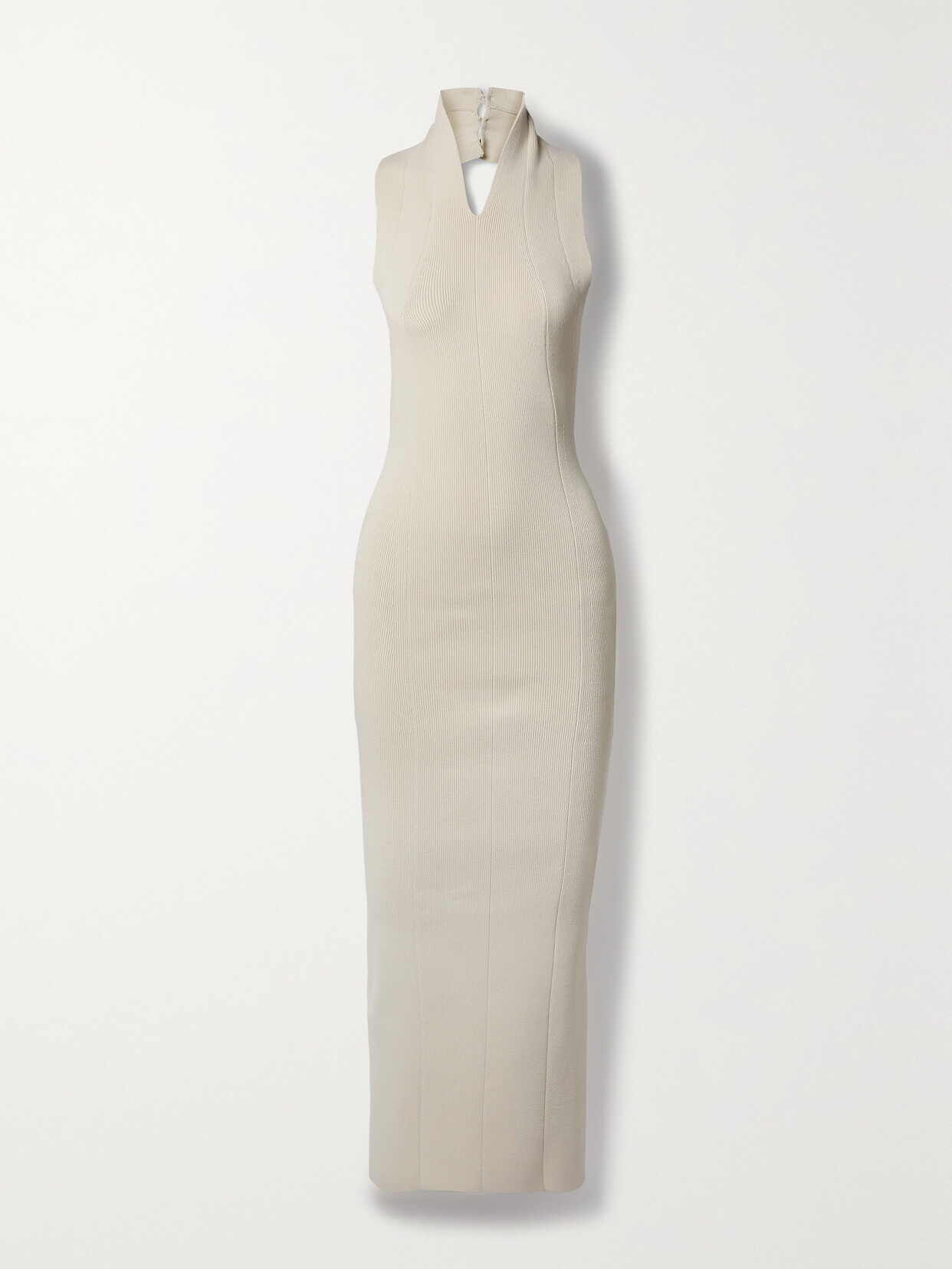 Khaite - Amalfi Stretch-knit Halterneck Maxi Dress - Ivory