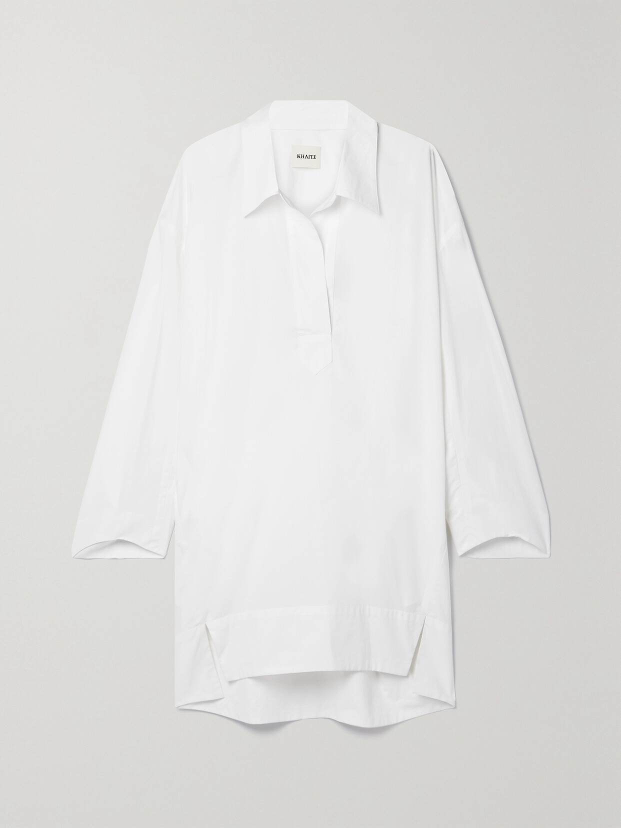 Khaite Kal Cotton-poplin Mini Shirt Dress - White