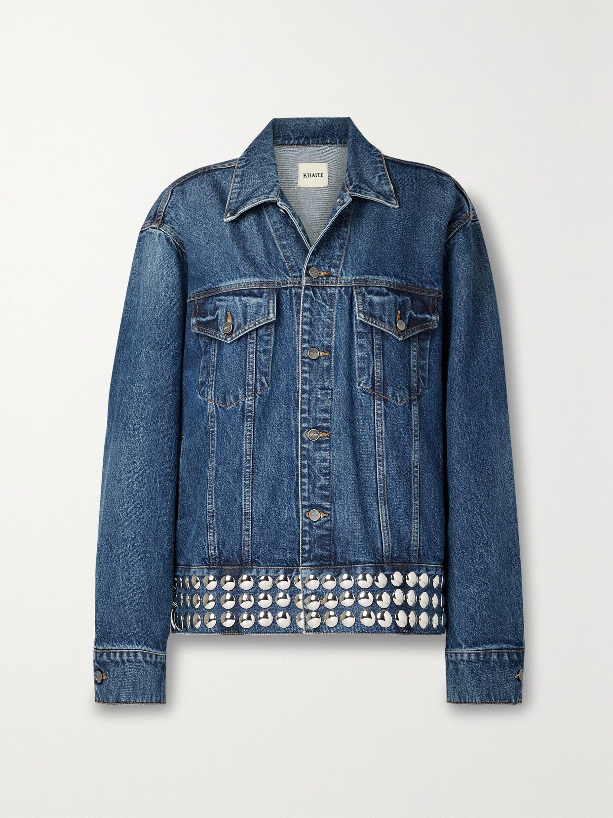 Khaite - Grizzo Oversized Studded Denim Jacket - Blue