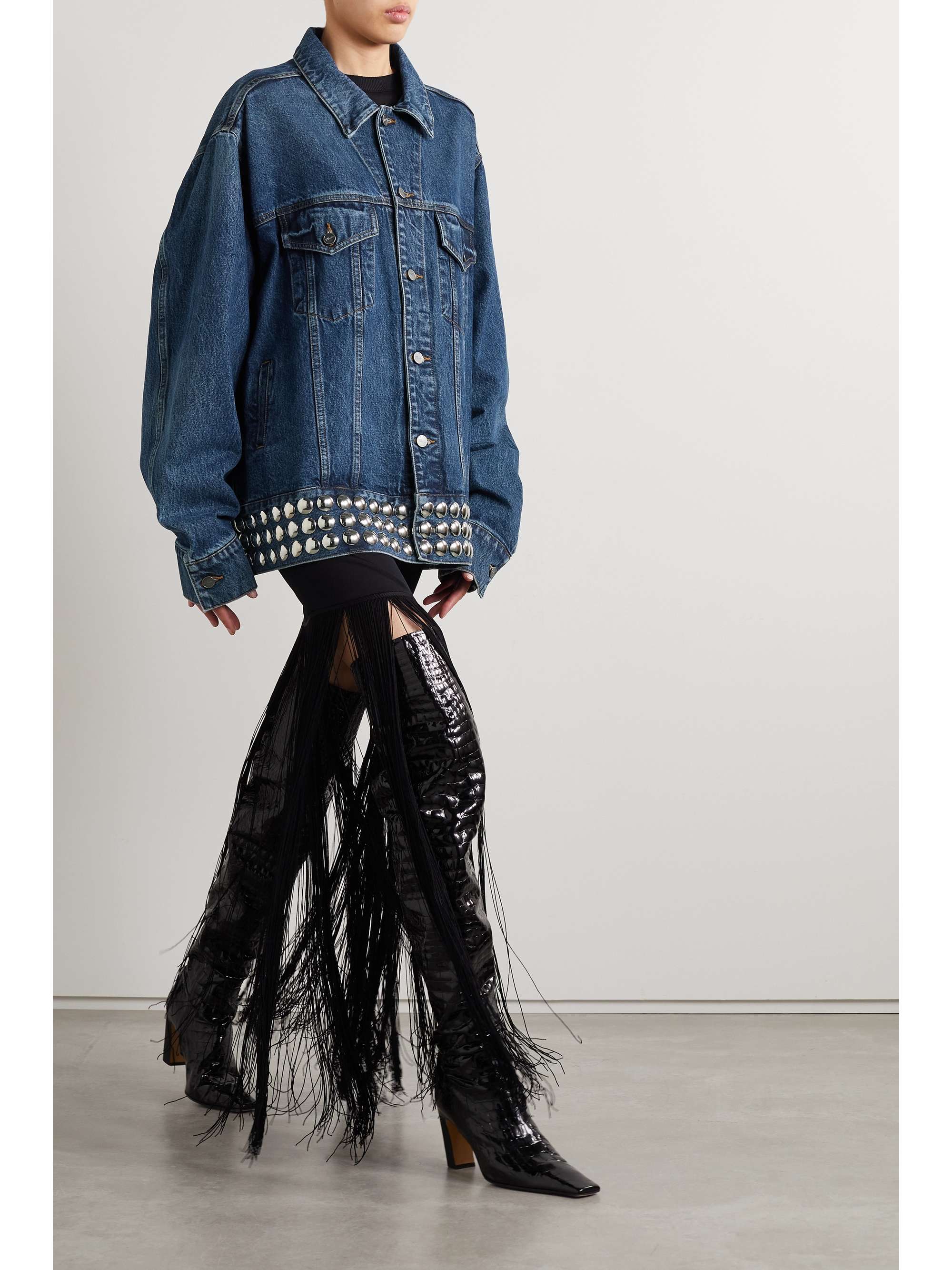 KHAITE Grizzo oversized studded denim jacket | NET-A-PORTER