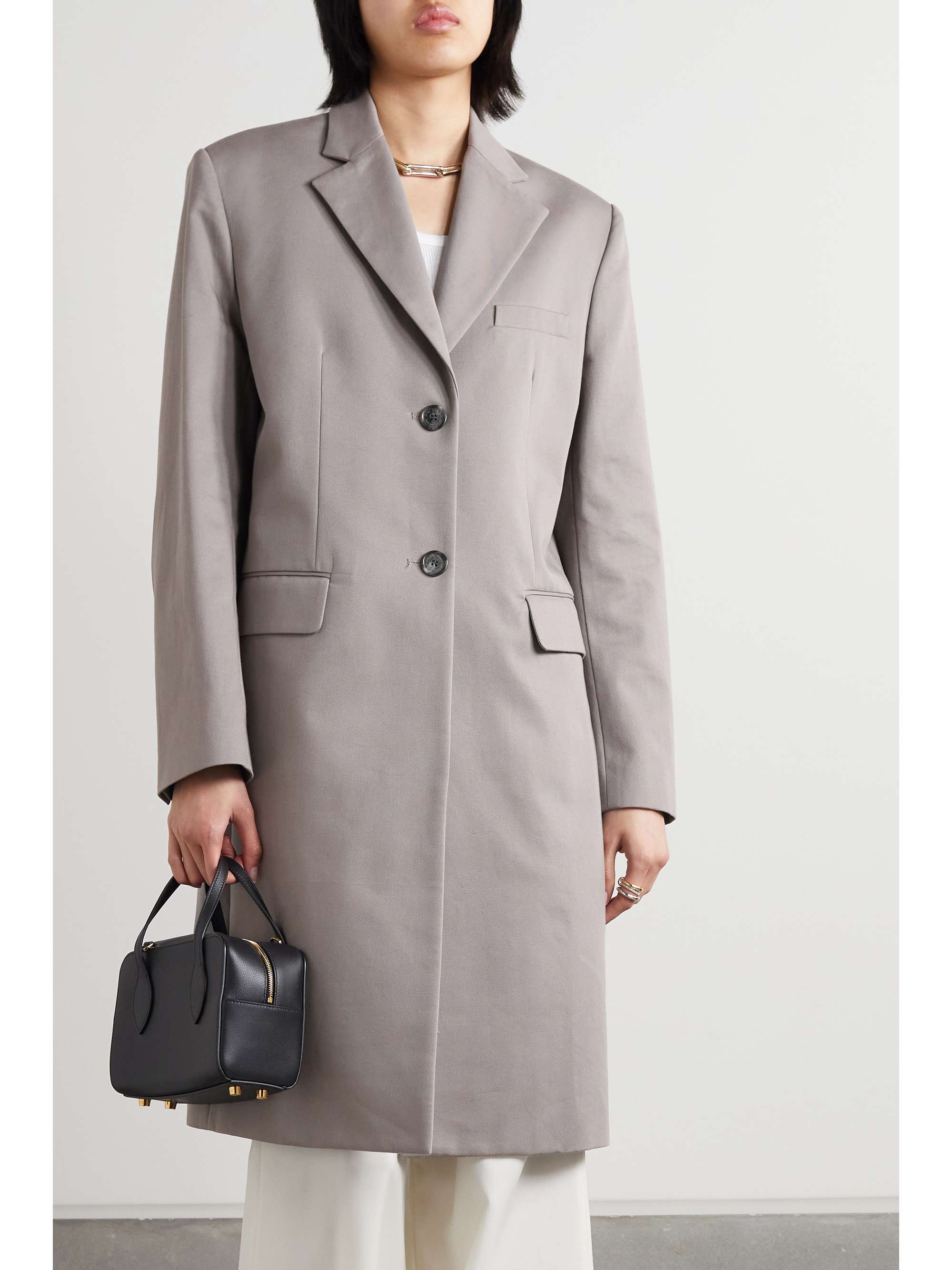 NILI LOTAN Glenn cotton and linen-blend twill coat