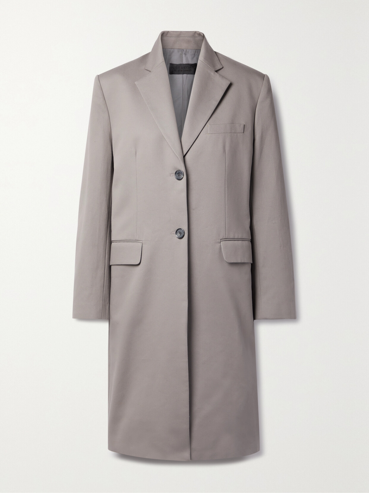 Nili Lotan Glenn Cotton And Linen-blend Twill Coat In Stone