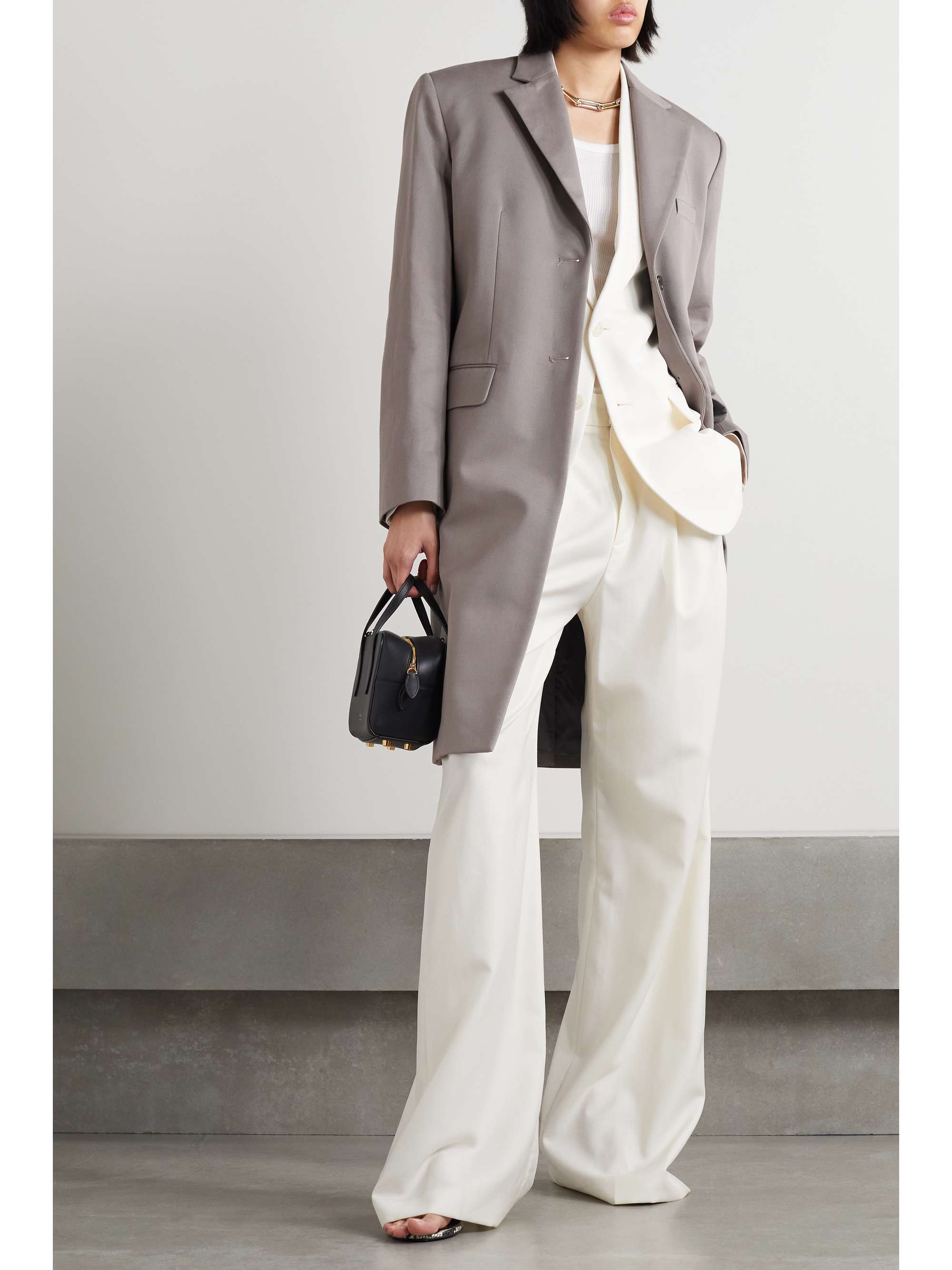 NILI LOTAN Glenn cotton and linen-blend twill coat