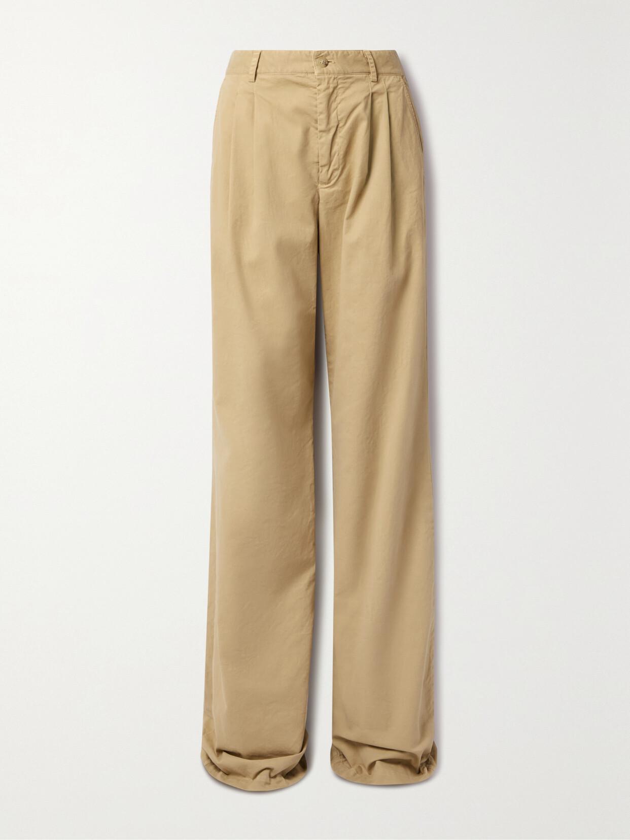 Nili Lotan Flavie Pleated Cotton-blend Twill Wide-leg Pants