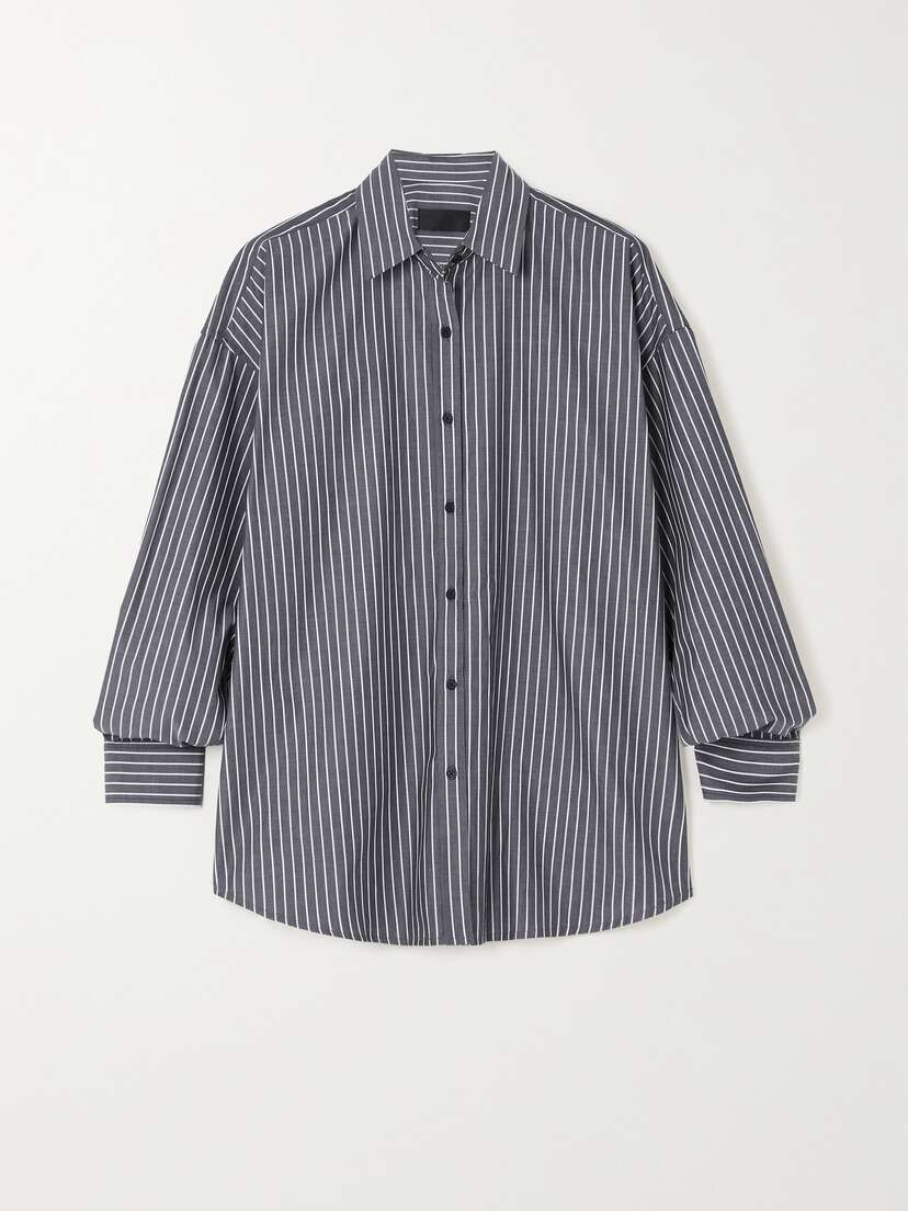 Nili Lotan Mael Oversized Striped Cotton-poplin Shirt