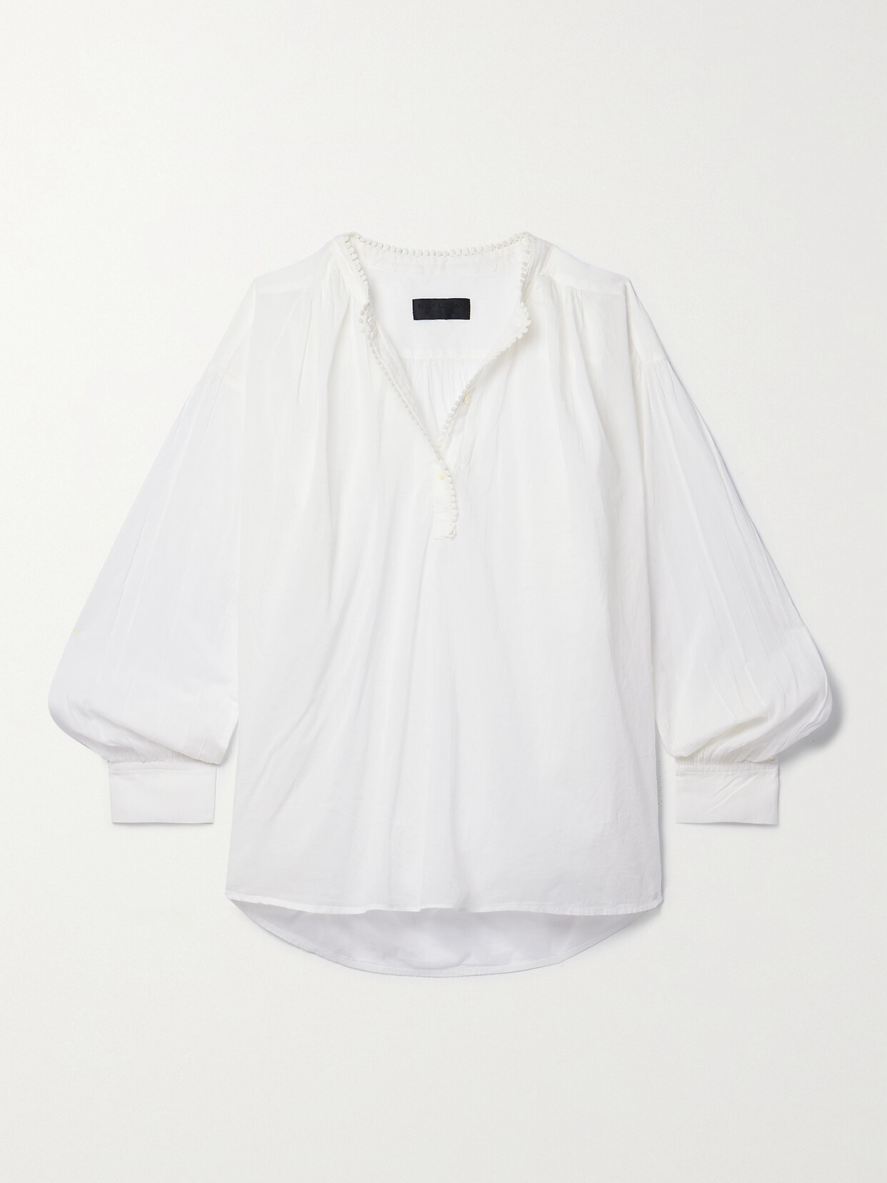 Nili Lotan Marcel Crochet-trimmed Cotton-voile Blouse In Ivory