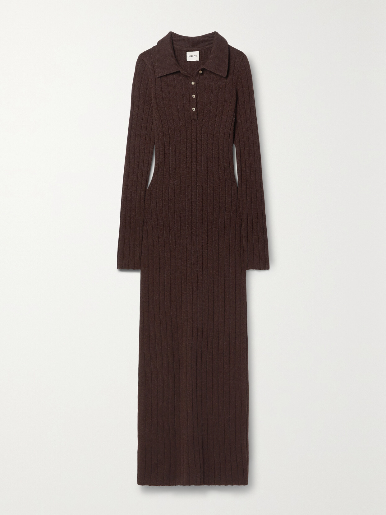 Khaite - Hans Ribbed-knit Maxi Dress - Burgundy