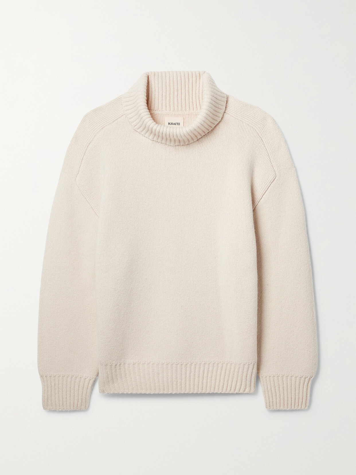 Khaite - Landen Oversized Brushed Cashmere Turtleneck Sweater - Cream