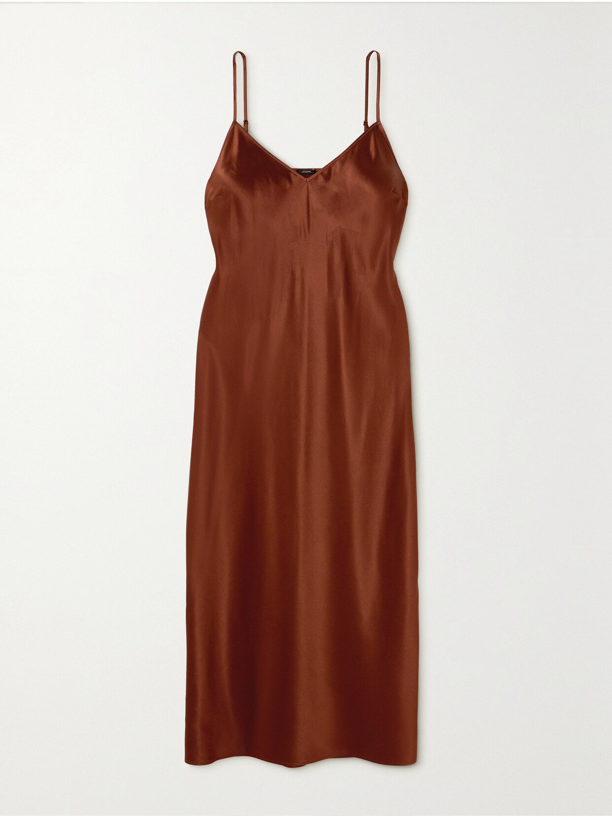Joseph Clea Silk-satin Midi Dress - Brown