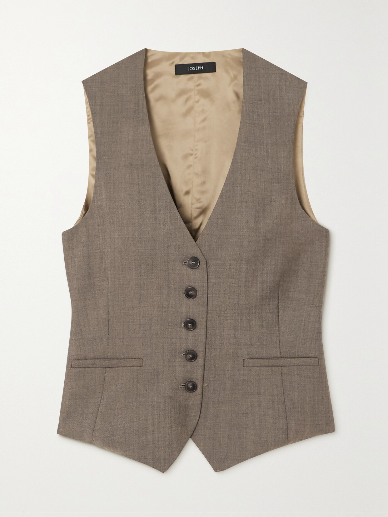 Joseph - Kinglake Satin And Wool-blend Vest - Brown