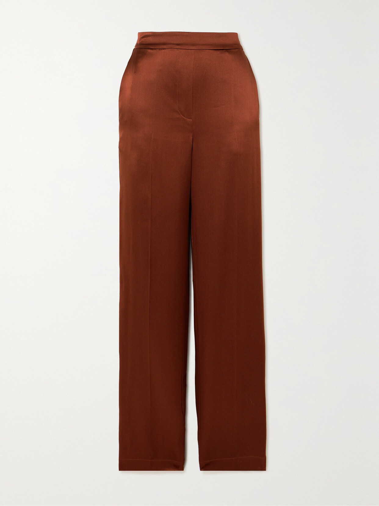 Joseph - Tova Silk-satin Straight-leg Pants - Brown