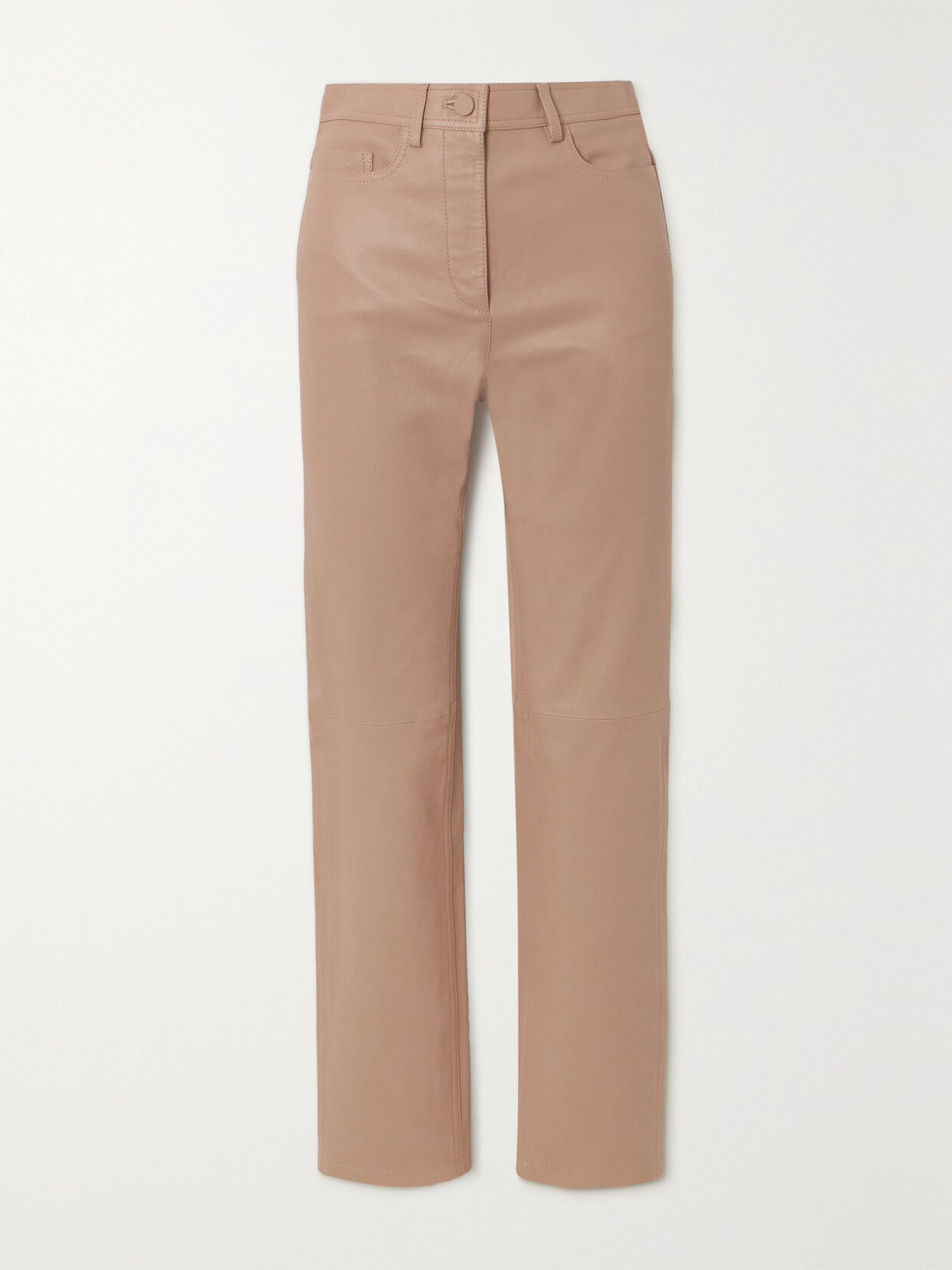 Joseph Teddy Leather Slim-leg Pants - Neutrals