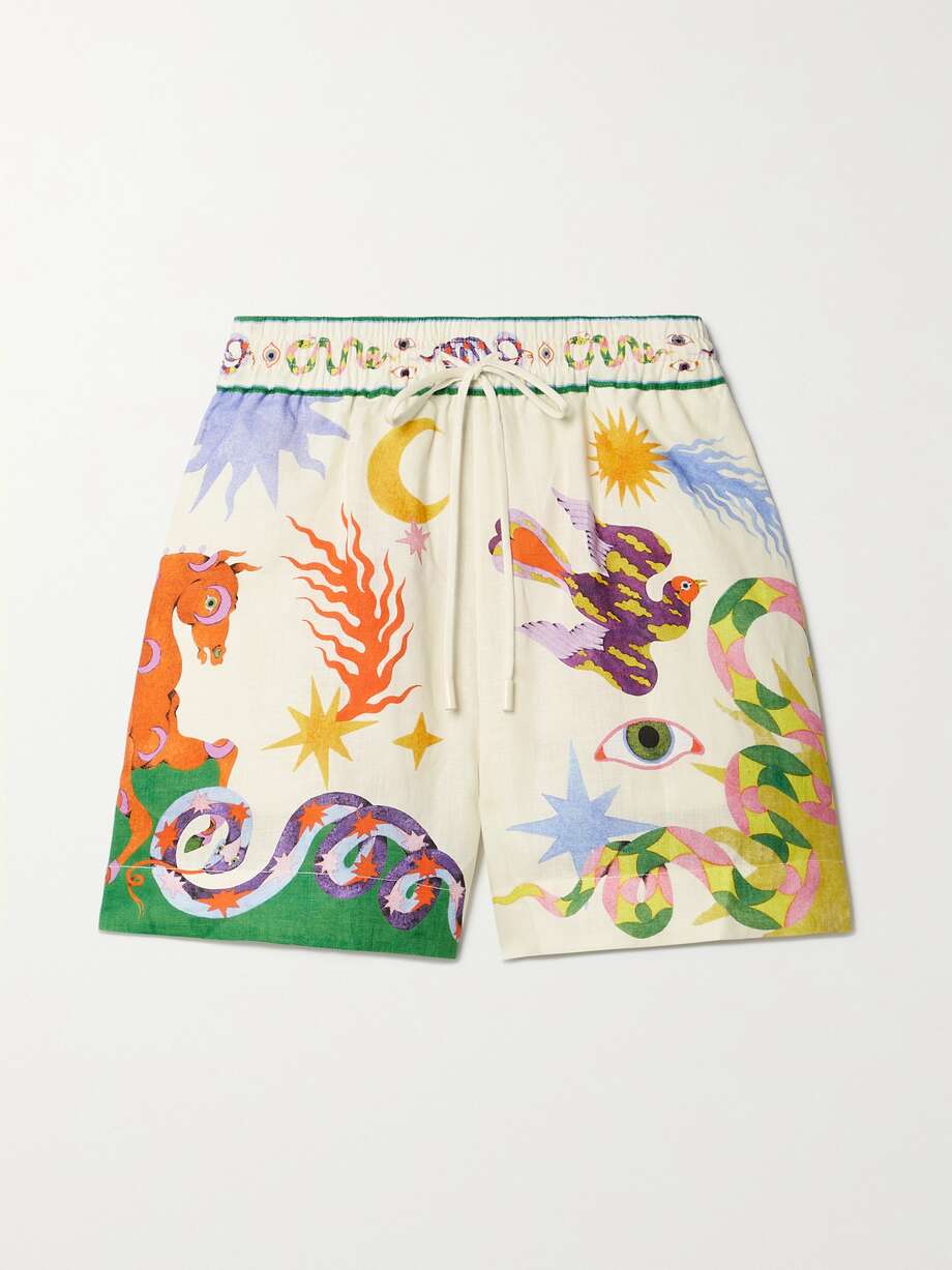 net-a-porter.com | Lou Benesch Seeker printed linen shorts