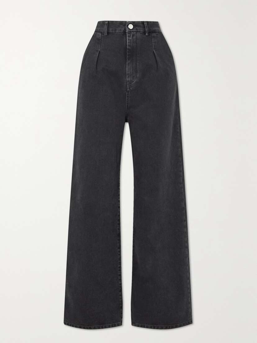 Loulou de Saison + Net Sustain Attu Pleated Organic High-rise Wide-leg Jeans