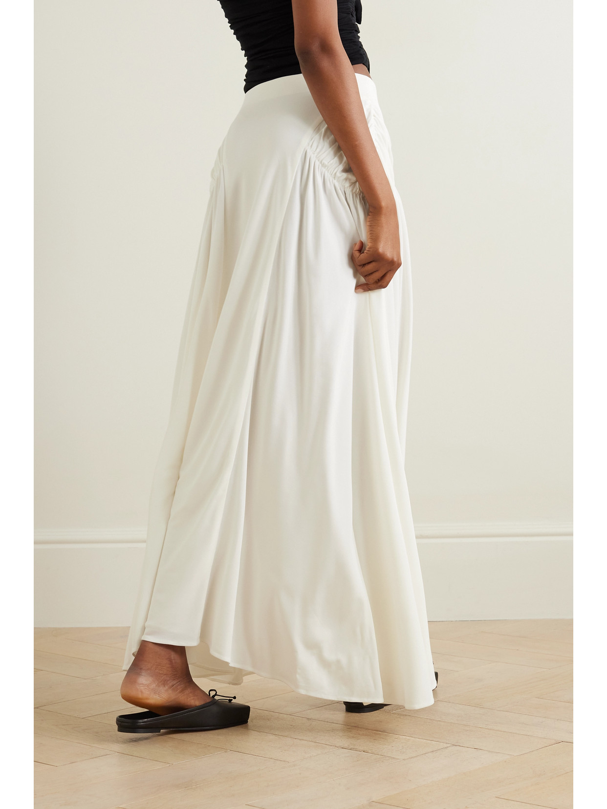 Andre Asymmetric Paneled Stretch-Jersey Maxi