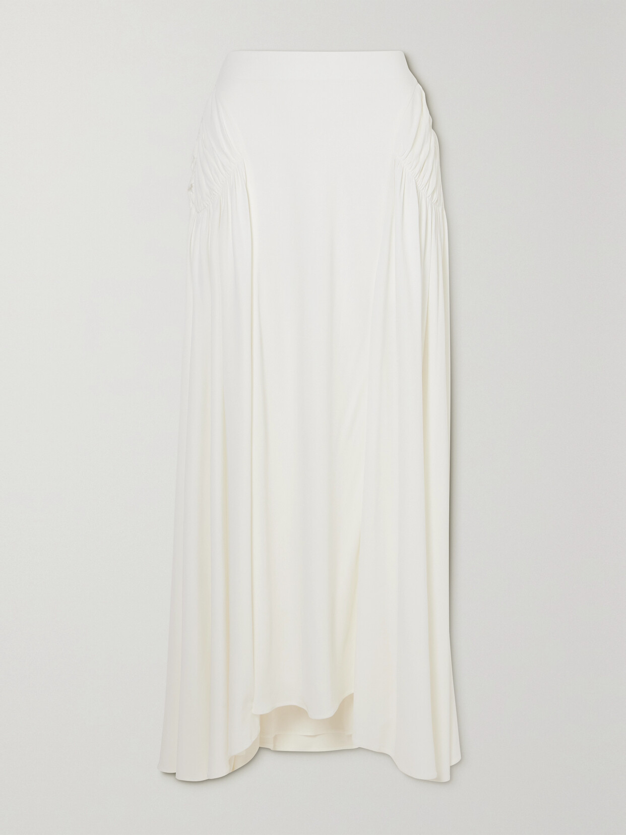 Interior Andre Asymmetric Paneled Stretch-jersey Maxi Skirt - Ivory