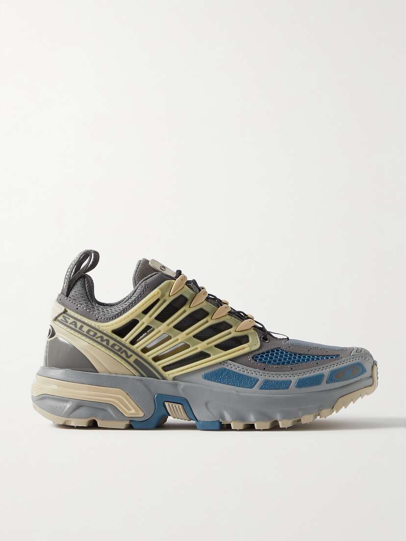 Salomon Acs Pro Rubber And Canvas-trimmed Mesh Sneakers - UK 9
