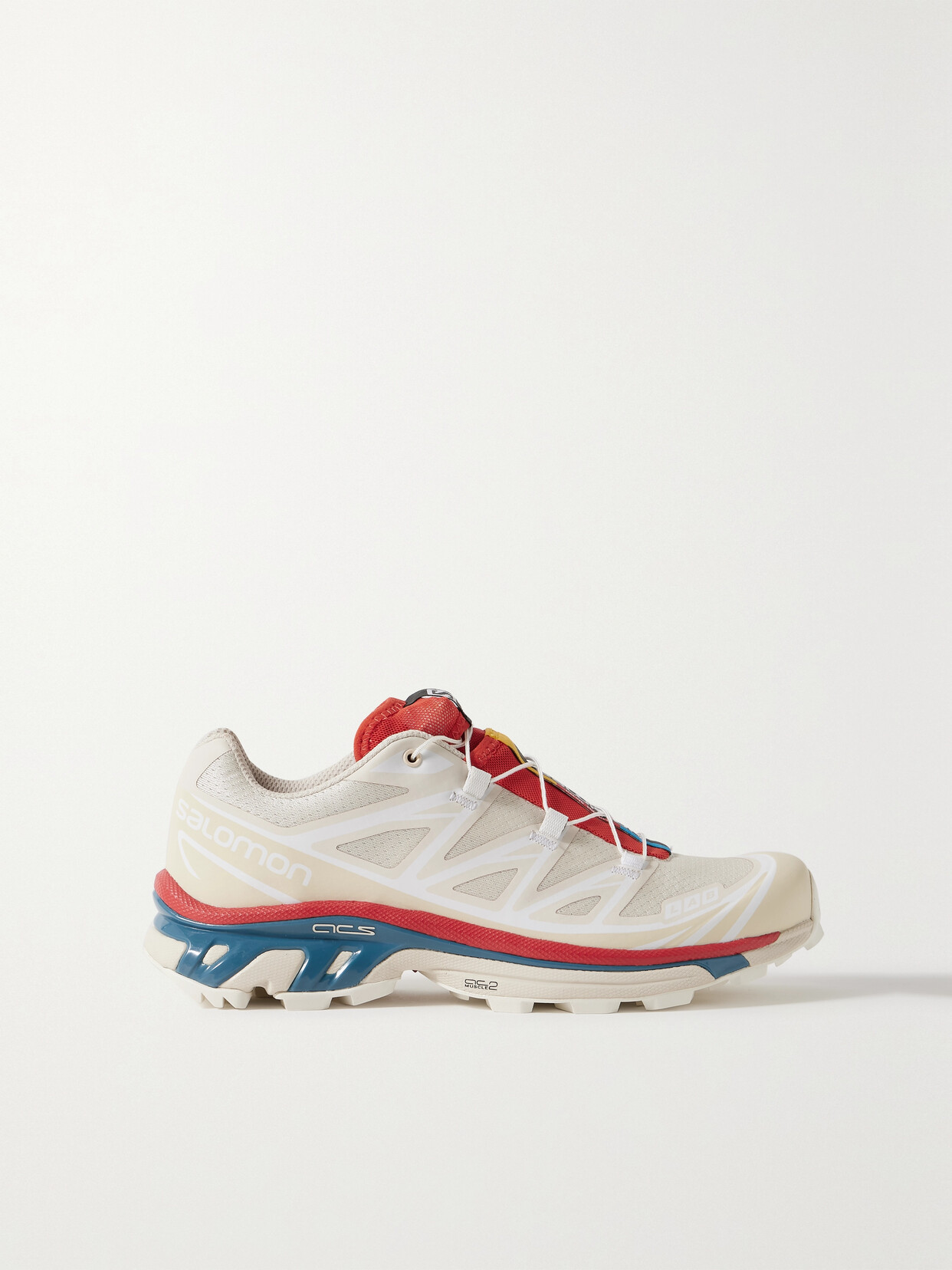 Shop Salomon Xt-6 Rubber-trimmed Mesh Sneakers In White