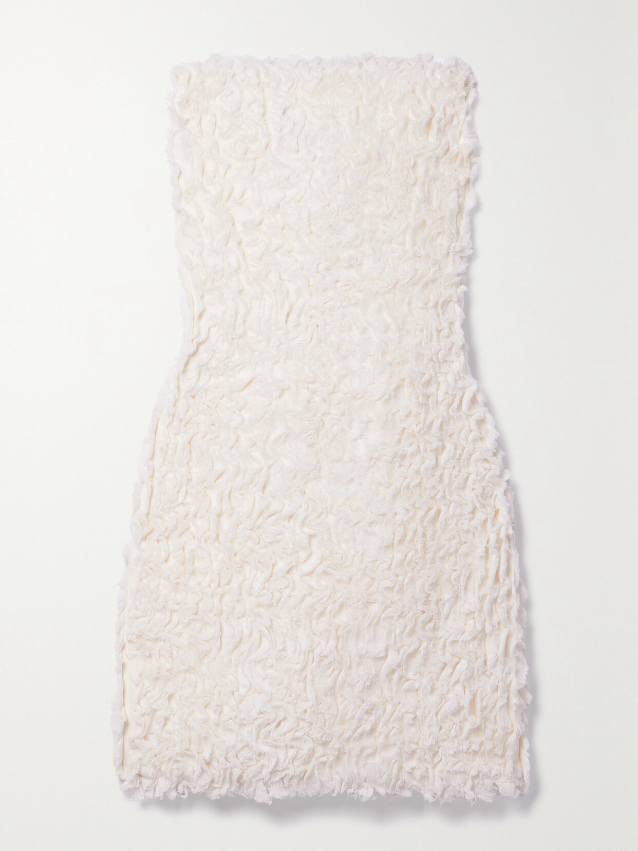 Interior The Sonja Strapless Linen-appliquéd Jersey Mini Dress