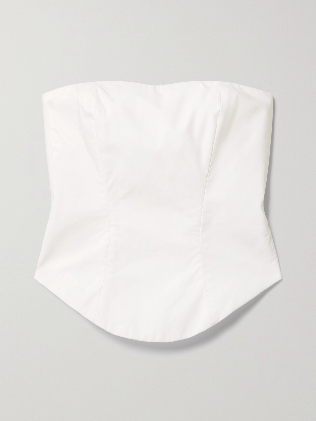 Interior The Demi Strapless Cotton-poplin Bustier Top - White