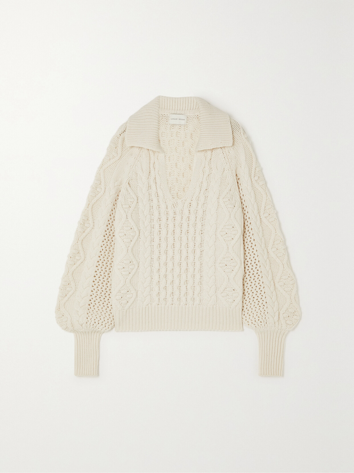 LOULOU STUDIO - + Net Sustain Rammu Cable-knit Wool And Cashmere-blend Sweater - Ivory