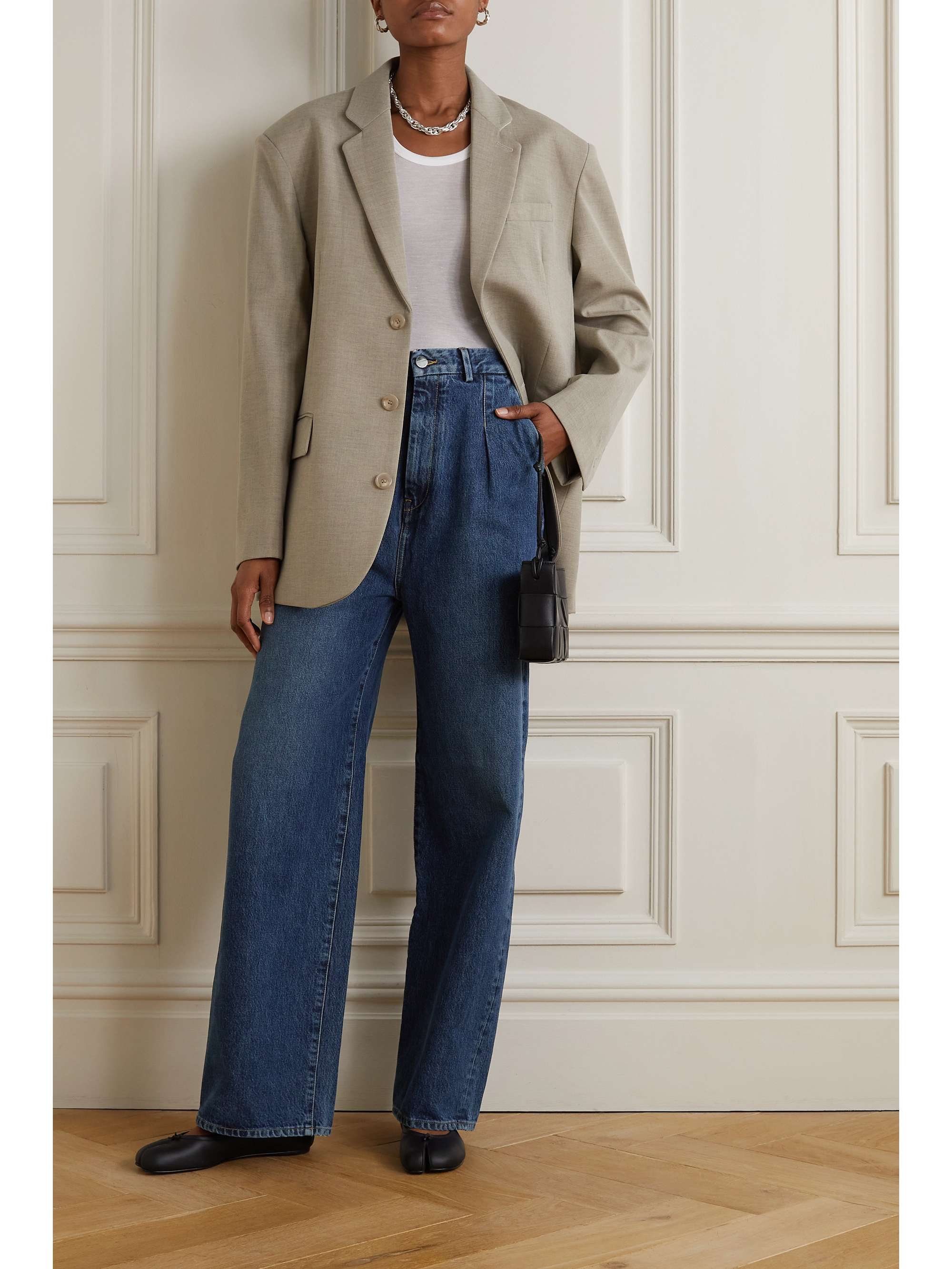 LOULOU DE SAISON Attu high-rise wide-leg organic jeans
