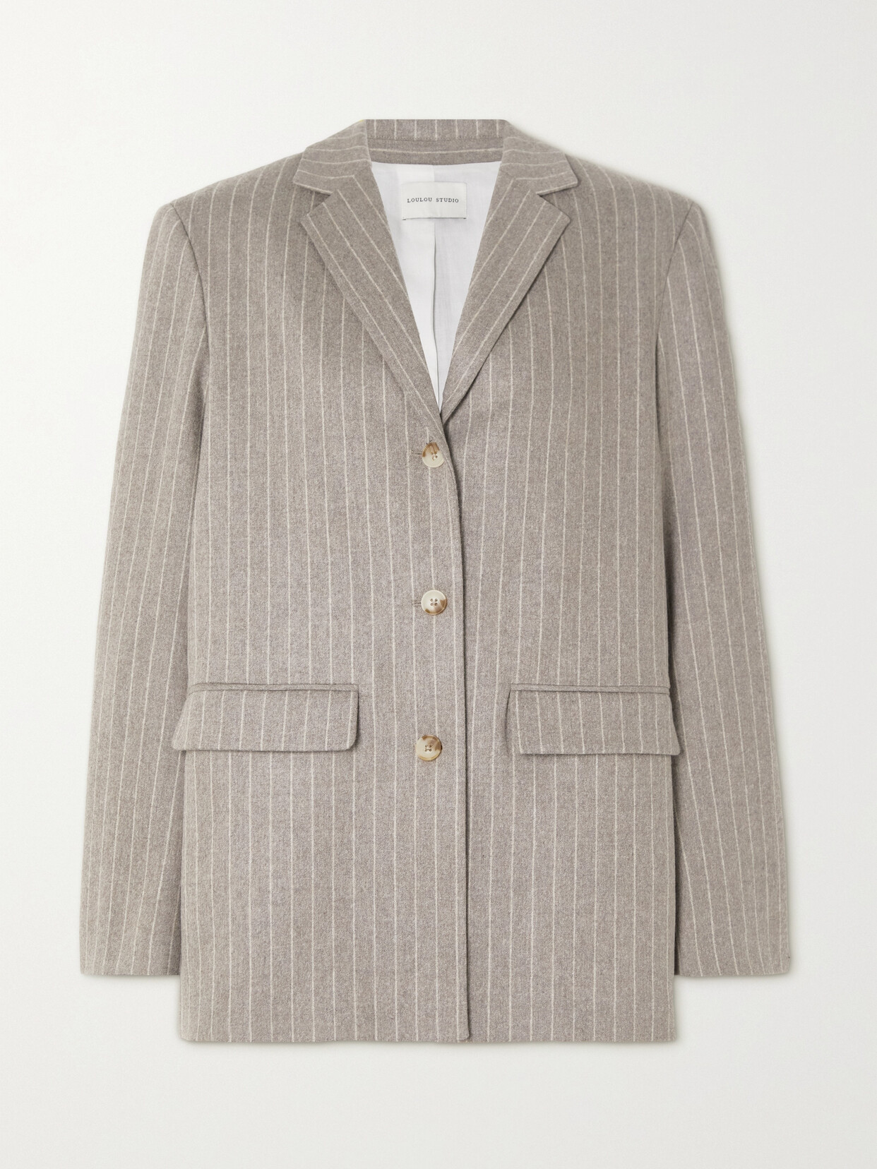 LOULOU STUDIO - + Net Sustain Senja Striped Organic Wool And Cashmere-blend Blazer - Neutrals