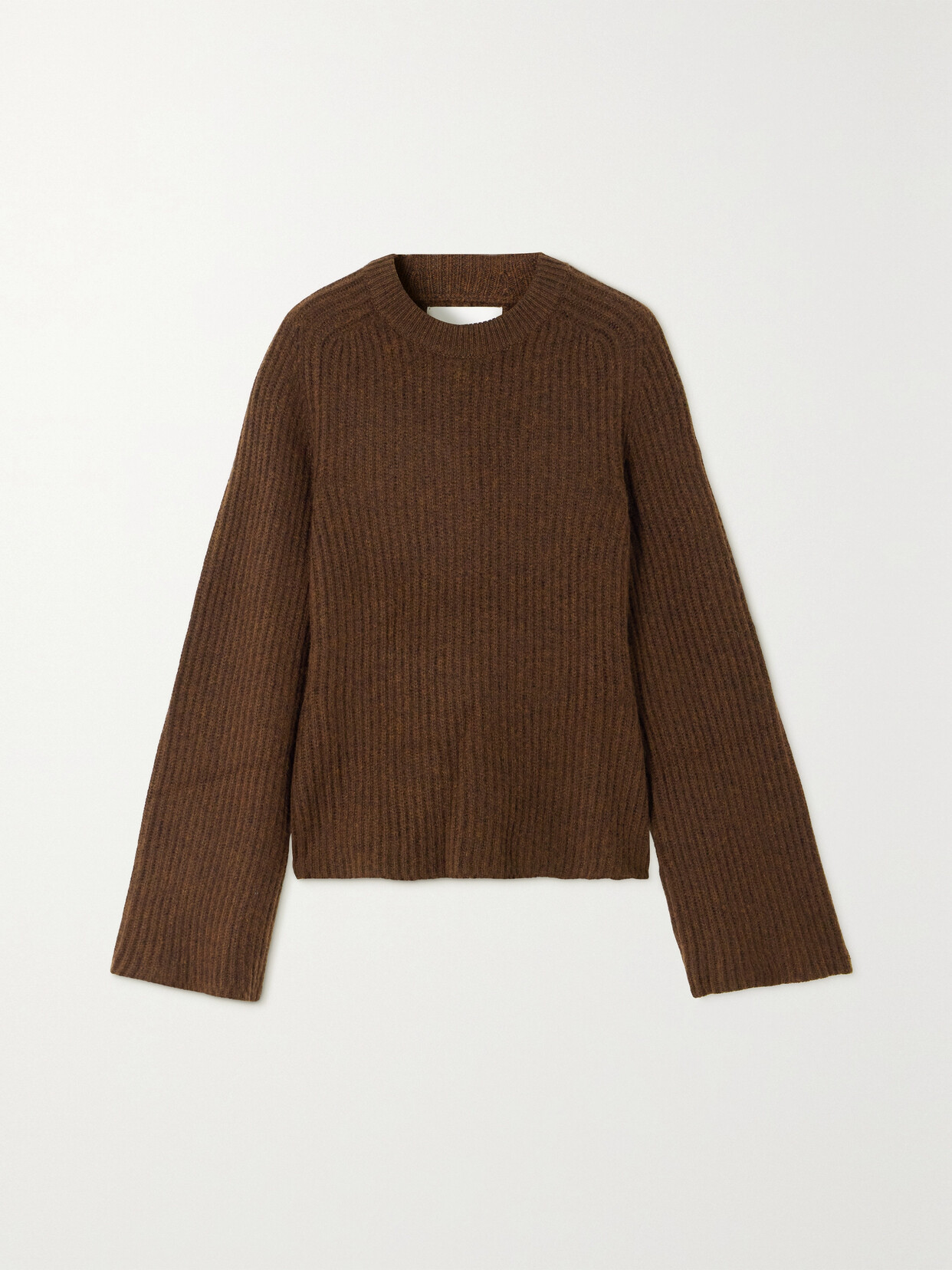 Shop Loulou Studio + Net Sustain Kota Ribbed Cashmere Sweater In Brown