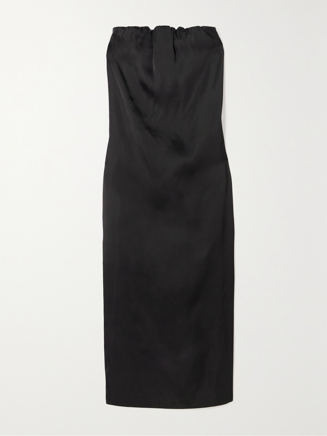 LOULOU STUDIO - + Net Sustain Siple Strapless Gathered Organic Satin Midi Dress - Black