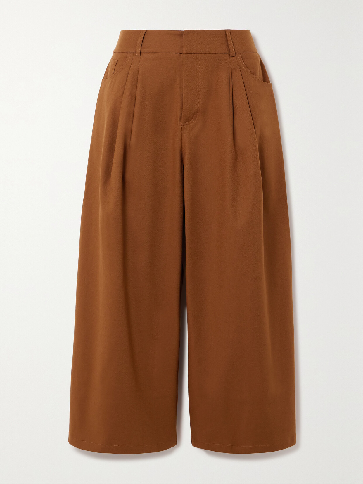 Mother of Pearl - + Net Sustain Carter Cropped Stretch-tencel Lyocell And Organic Cotton Wide-leg Pants - Red