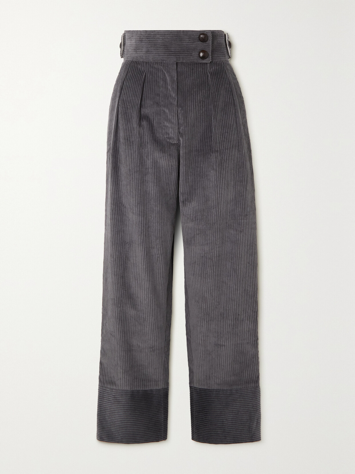 Anna Mason - Karl Cotton-corduroy Straight-leg Pants - Gray