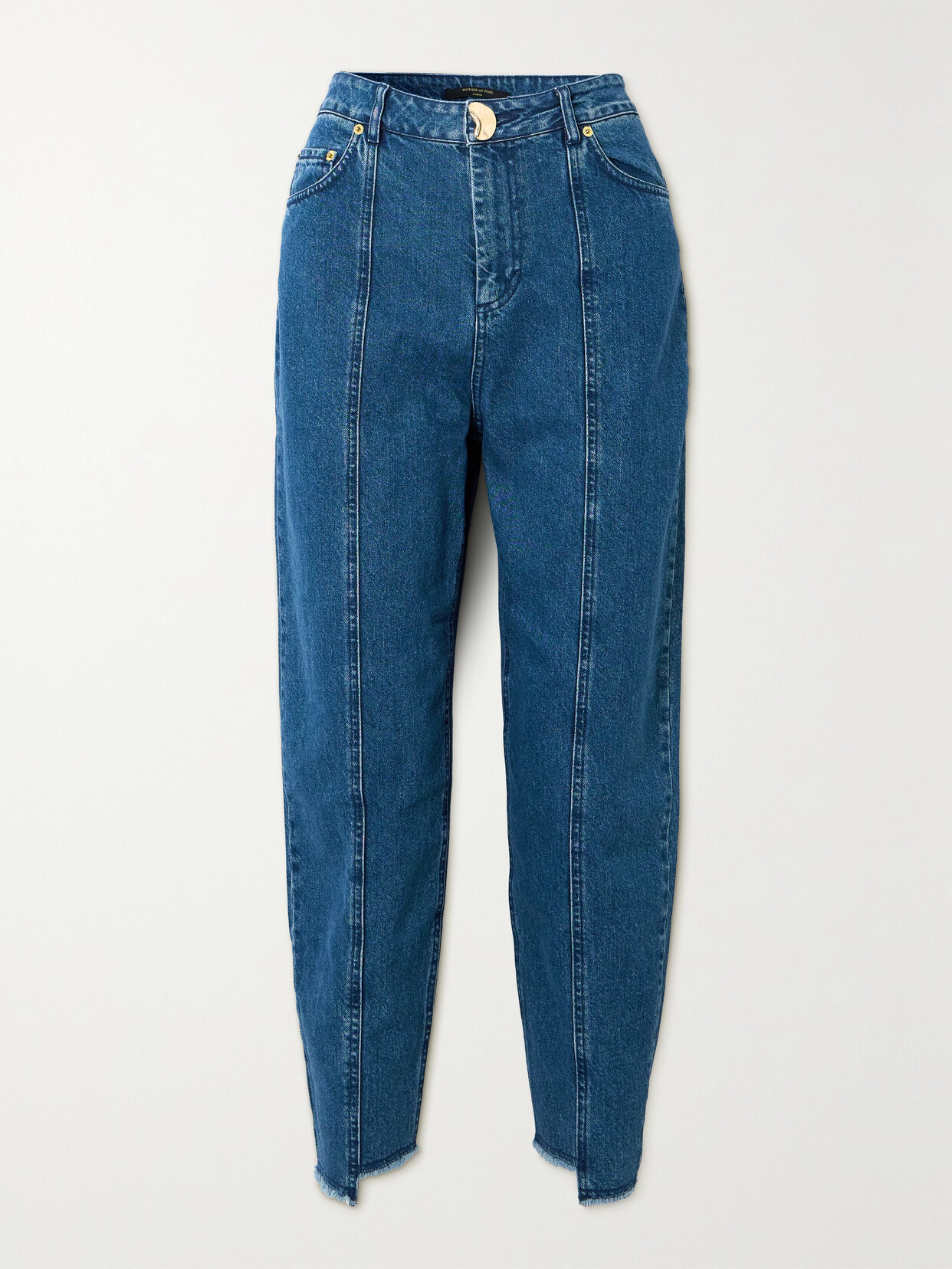 Mother of Pearl - + Net Sustain Frayed High-rise Tapered Recycled Jeans - Blue