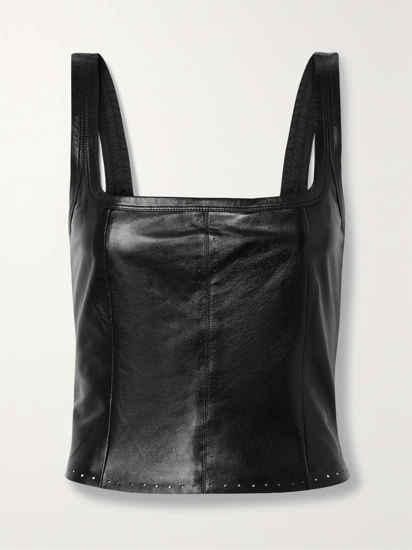 Helmut Lang Cropped Perforated Leather Tank