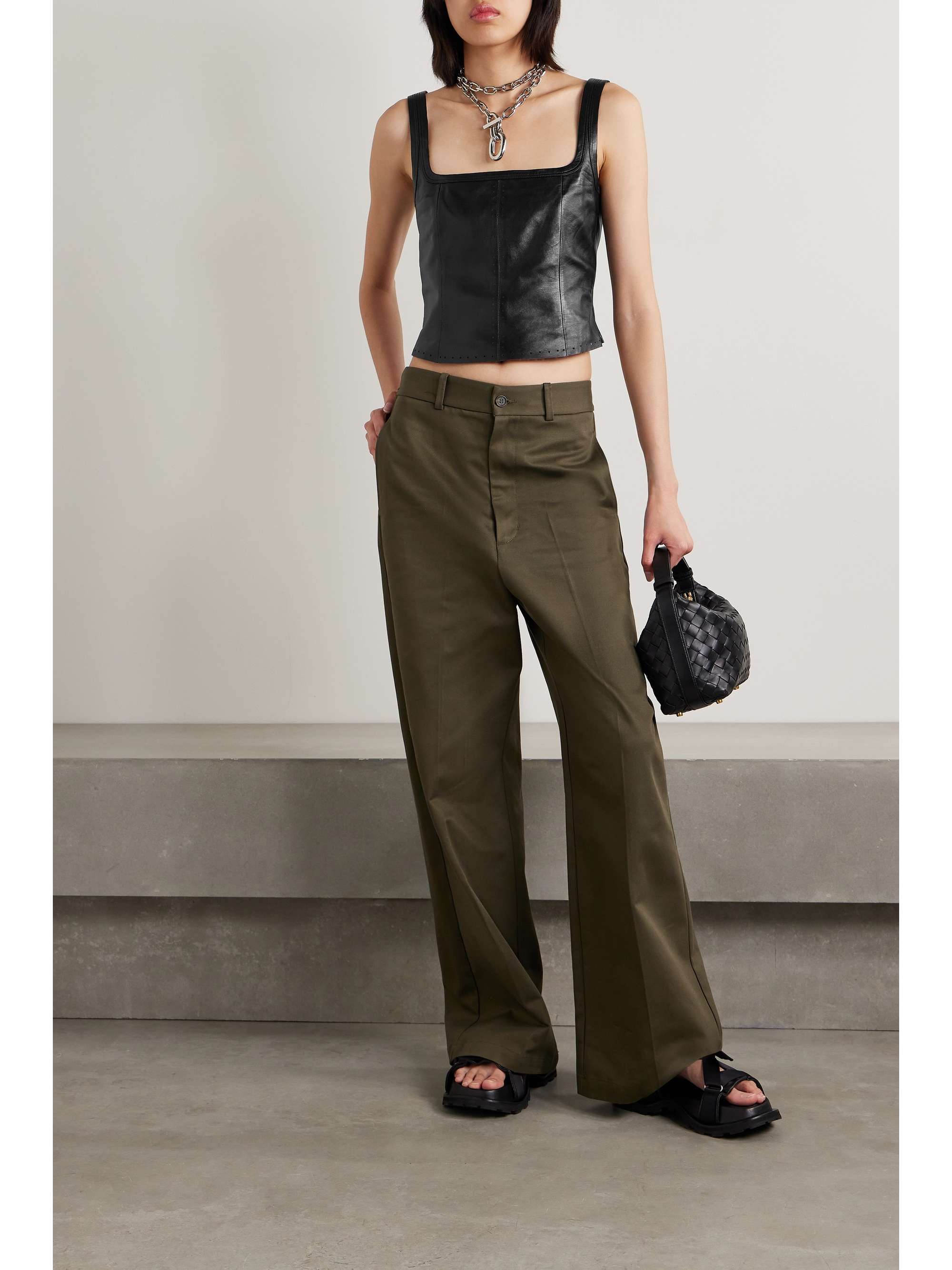 Helmut lang cropped clearance leather pants