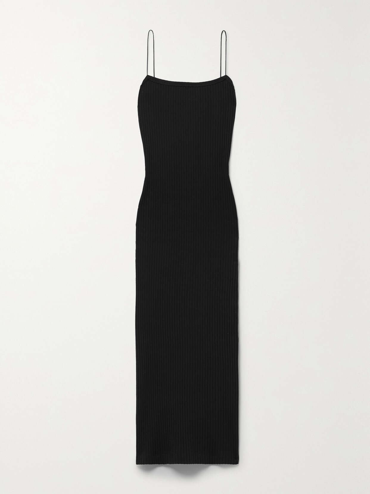 Helmut Lang - Ribbed Stretch-cotton Jersey Midi Dress - Black