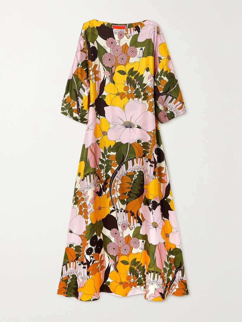 La DoubleJ Floral-print Silk-twill Maxi Dress - xx large