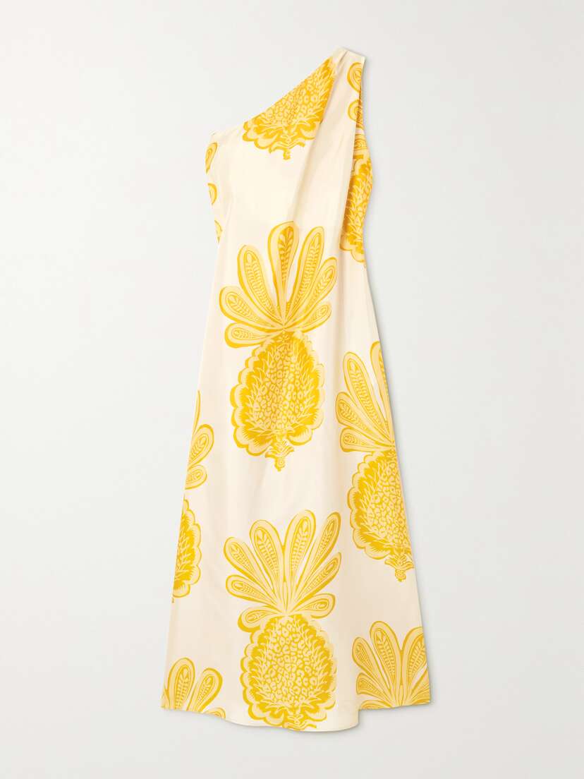 La DoubleJ Roy One-shoulder Silk-twill Maxi Dress - xx large