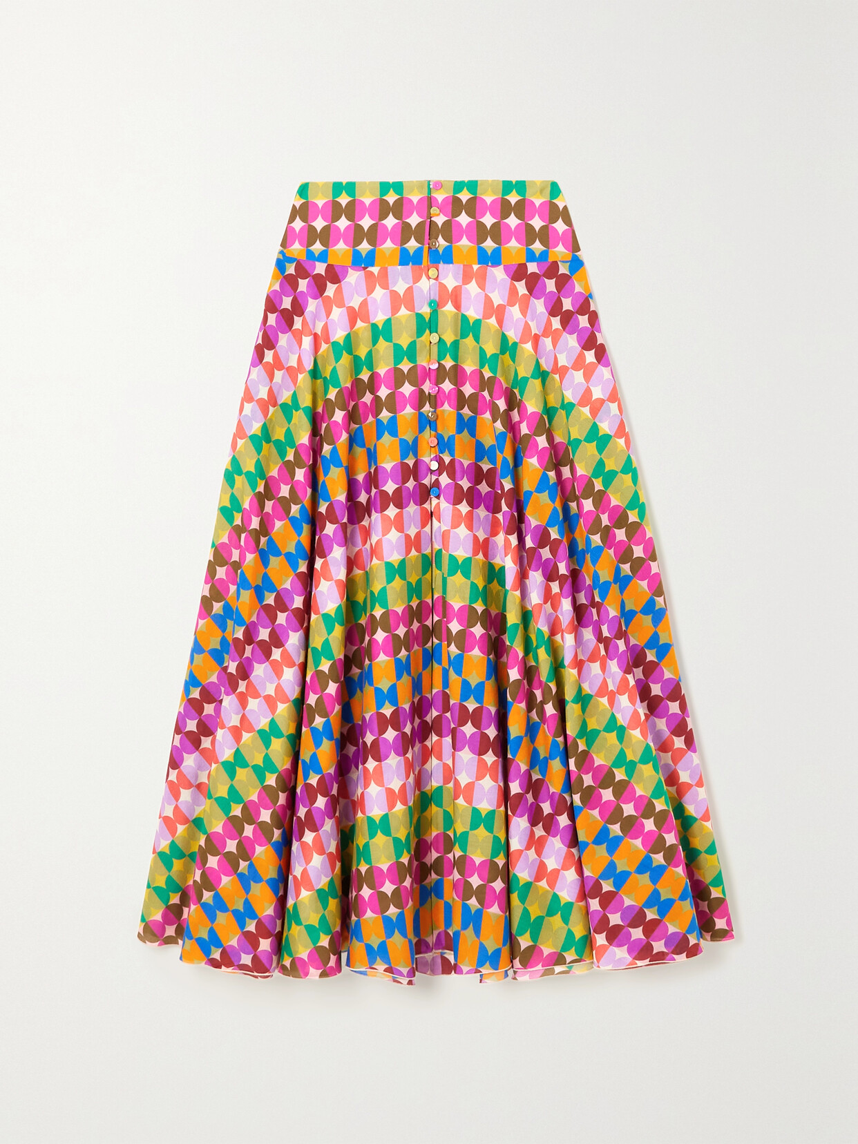 La Doublej Ariel Printed Cotton And Silk-blend Voile Maxi Skirt In Multi