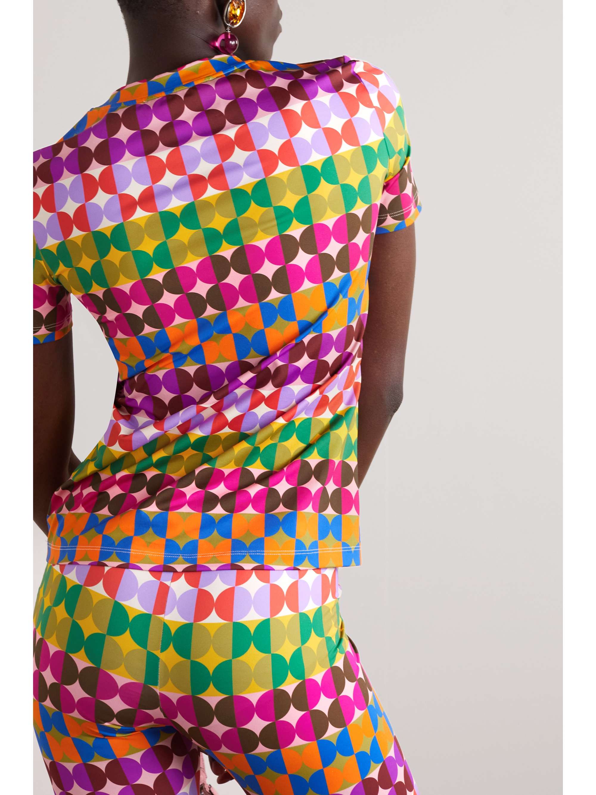 LA DOUBLEJ Jazzercize printed stretch-jersey T-shirt