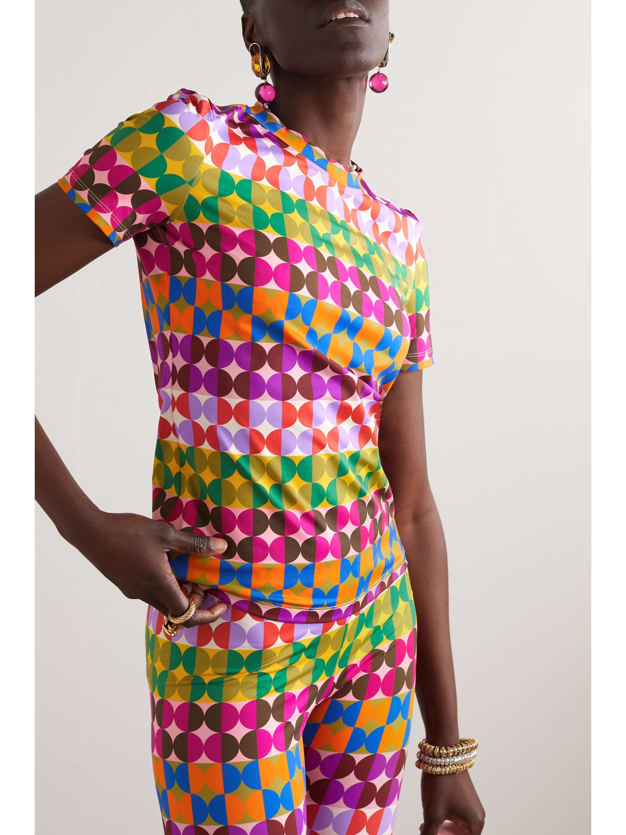 LA DOUBLEJ Jazzercize printed stretch-jersey T-shirt